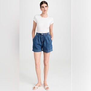 Reformation Blue High Waist Women Shorts